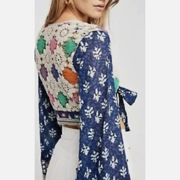 Free People Open Weave Crochet Crop Top - Picture 4 of 5